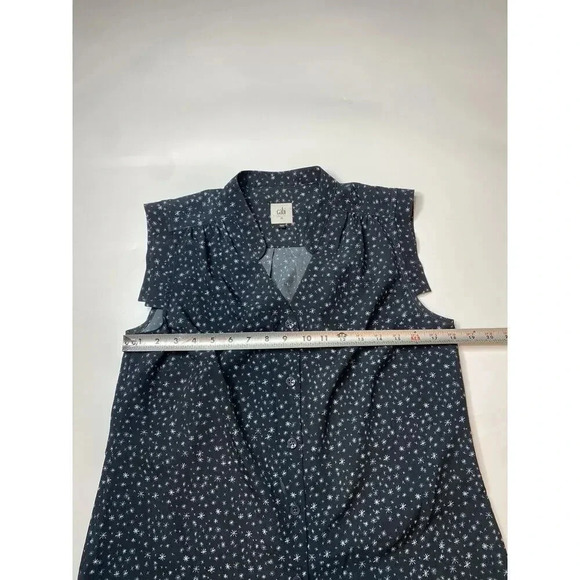 Cabi Astral Blouse Black Tank Top Star Print Button Up Women’s Medium - Picture 6 of 7